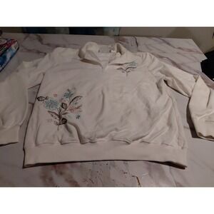 vintage Alfred Dunner floral embroidered Sweater grandmacore cottagecore Sz M